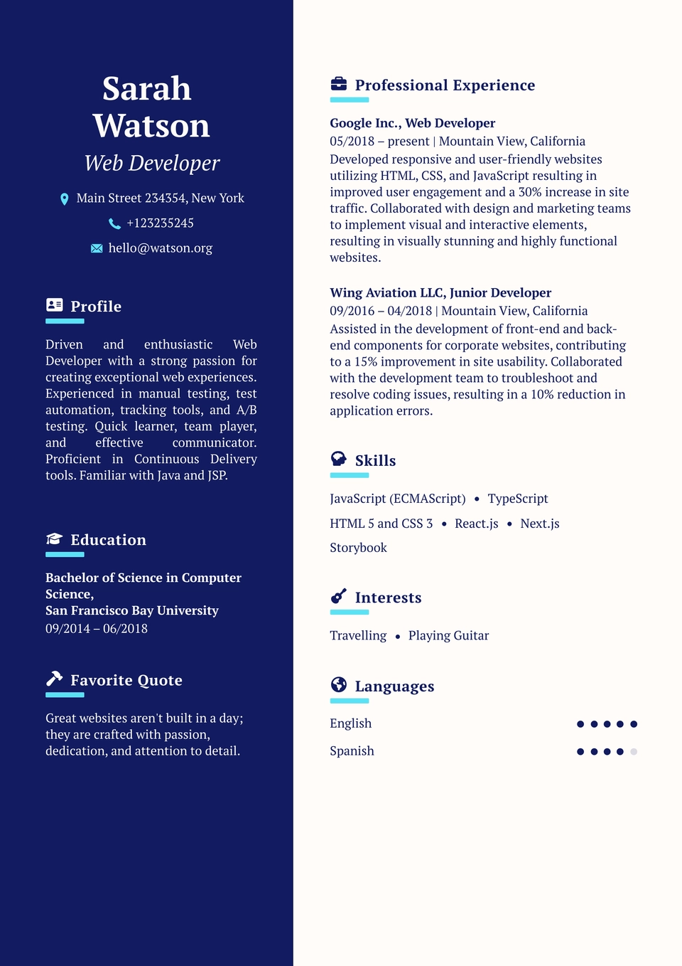 Modèle de CV