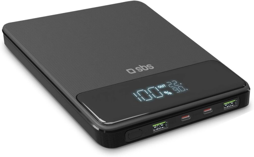 Power Bank SBS 20000 mAh 100W — Ultra Slim avec écran LCD